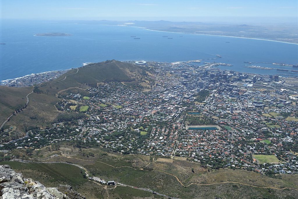 Blick auf Kapstadt aus der Vogelperspektive