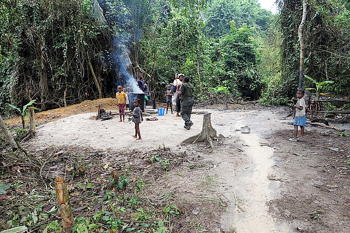 Herstellung von Palmöl mit handbetriebener Mühle in der DR Kongo