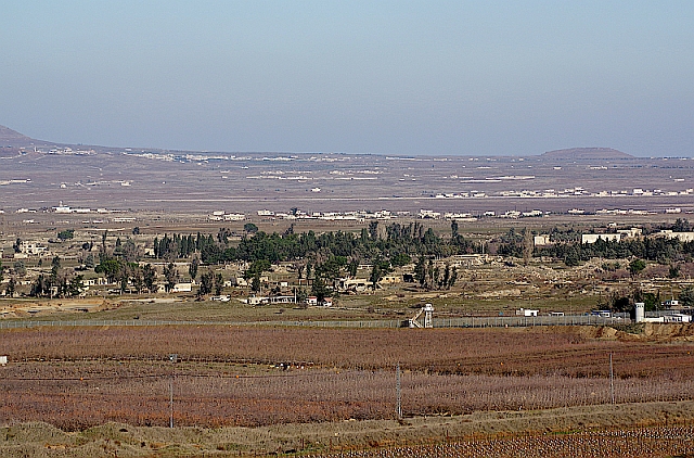 Blick über Syrien von den Golan-Höhen in Israel