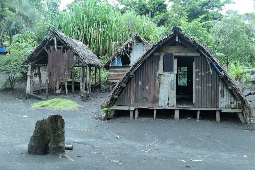 Hütte, die vor Zyklonen schützen soll auf Vanuatu