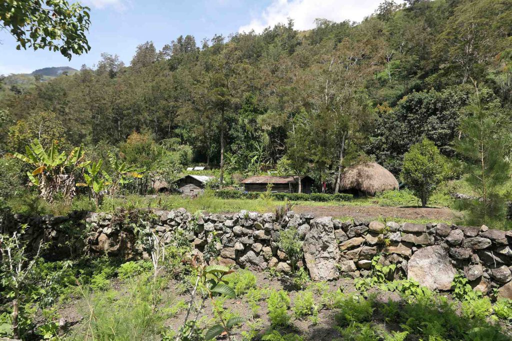 Dorf im Baliemtal in West-Papua, Indonesien